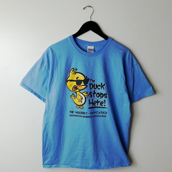 Duck Stops Here Westerly Pawcatuck T Shirt Adult Blue XL Extra Large Graphic Tee - Picture 10 of 14